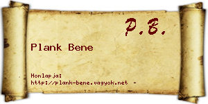 Plank Bene névjegykártya